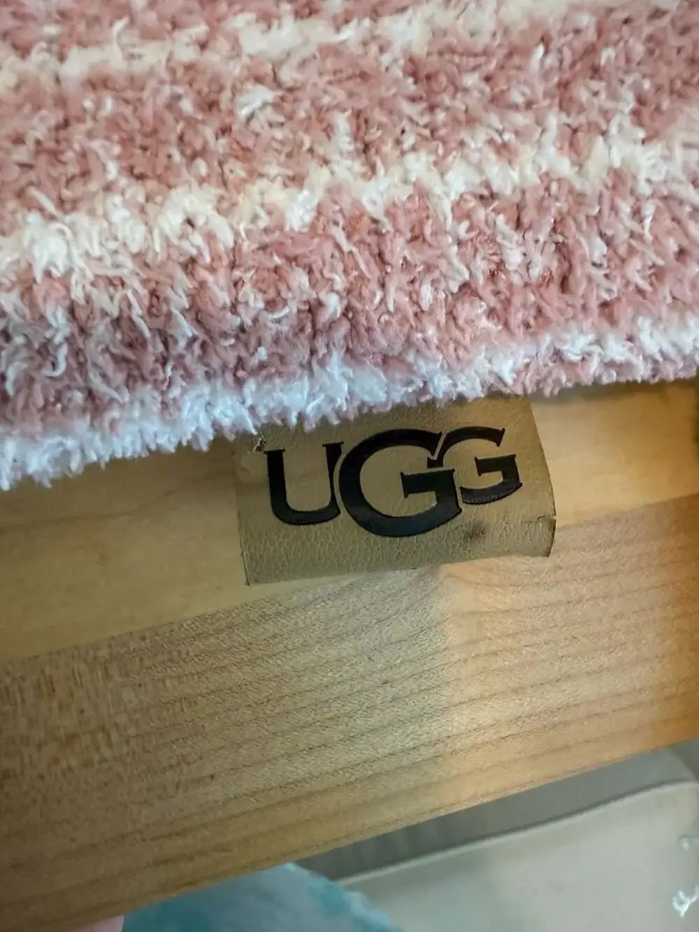 UGG Poppy Oblong Throw Pillow Desert Coral Stripe with Tassels